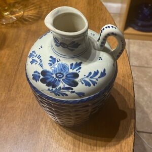 Vintage Delft Blue Hoppe Distillelleries Amsterdam  holland jug decanter l